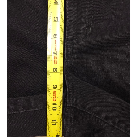 Chico's Women Jeans Platinum Size 2 Black Cropped Straight Leg Raw Frayed Hem - Picture 8 of 9